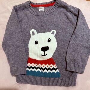 Carter's Gray Sweater with Polar Bear Motif